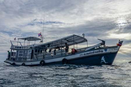 AquaTao : Notre bateau Bateau d'AquaTao sur l'eau à Koh Tao pendant une sortie plongée et snorkeling