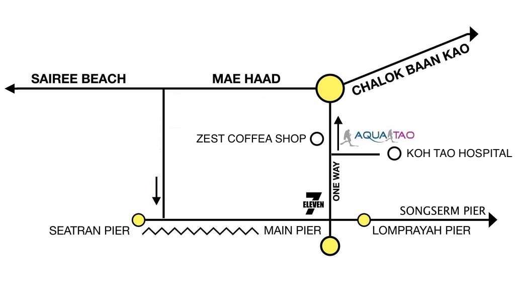 Plan d'accès depuis le port de Koh Tao